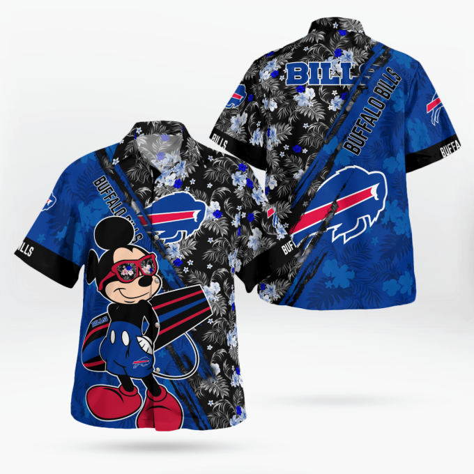 Buffalo Bills Mickey Mouse Floral Hawaiian Shirt – Short Sleeve NFL Fan Gear
