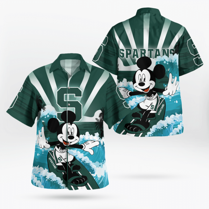 Exclusive Michigan State Spartans and Mickey Mouse Hawaii Shirt: Limited Edition Collectible