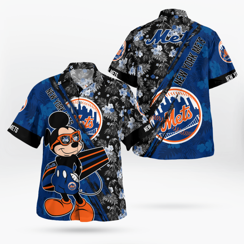 New York Mets Mickey Mouse Floral Shirt: Short Sleeve Hawaii Style – Official MLB Merchandise New York Mets Mickey Mouse Floral Shirt: Short Sleeve Hawaii Style – Official MLB Merchandise