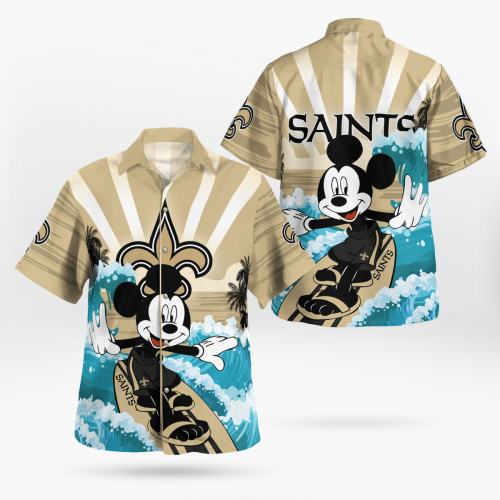 Limited Edition New Orleans Saints and Mickey Mouse Hawaii Shirt – A Unique Collaboration for Fans of Football and Disney!