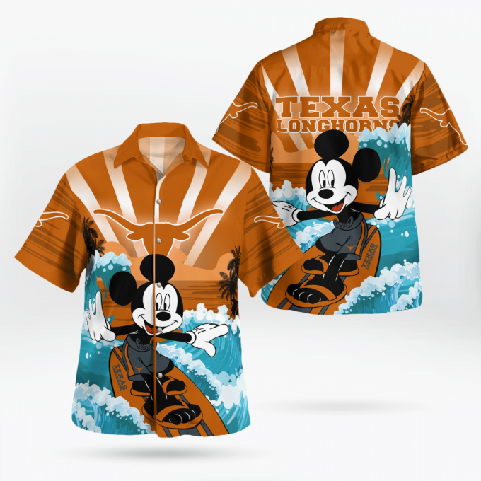 Texas Longhorns and Mickey Mouse Hawaii Shirt: Show Your Team Spirit with a Magical Twist!