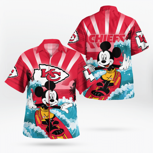 Kansas City Chiefs and Mickey Mouse Hawaii Shirt: Show Your Team Spirit with this Fun and Unique Apparel!