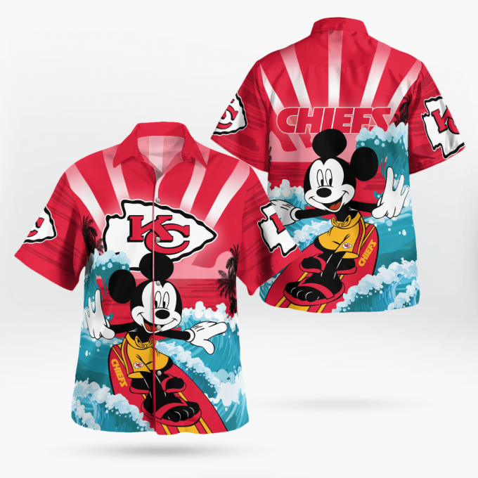 Kansas City Chiefs and Mickey Mouse Hawaii Shirt: Show Your Team Spirit with this Fun and Unique Apparel!