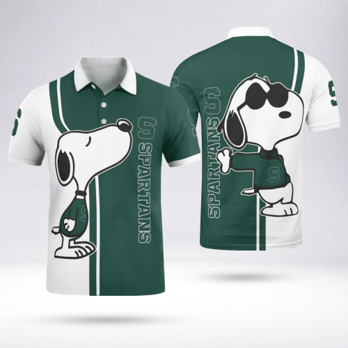 Michigan State Spartans Snoopy Polo Shirt Limited Edition