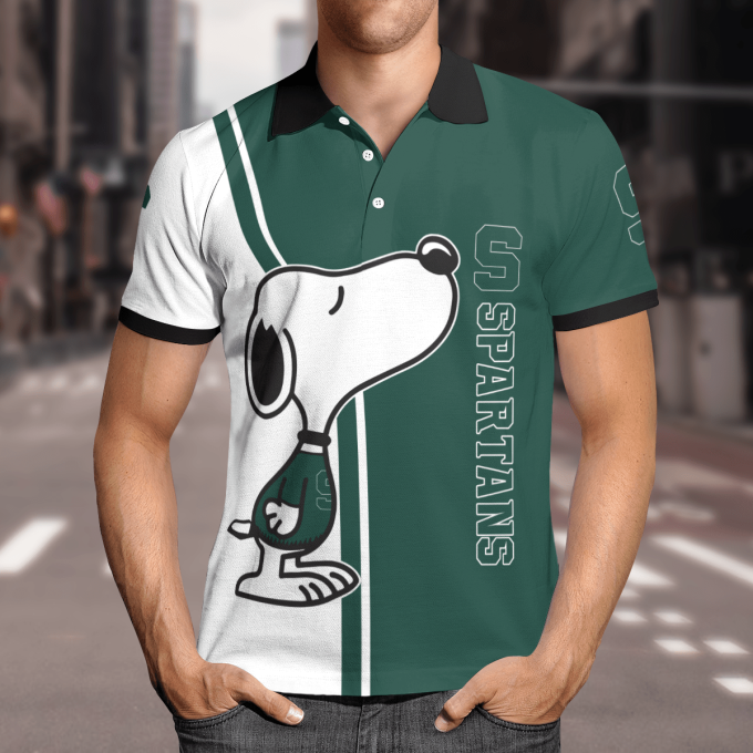 Michigan State Spartans Snoopy Polo Shirt Limited Edition