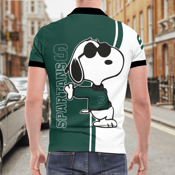Michigan State Spartans Snoopy Polo Shirt Limited Edition
