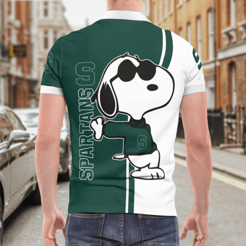 Michigan State Spartans Snoopy Polo Shirt Limited Edition