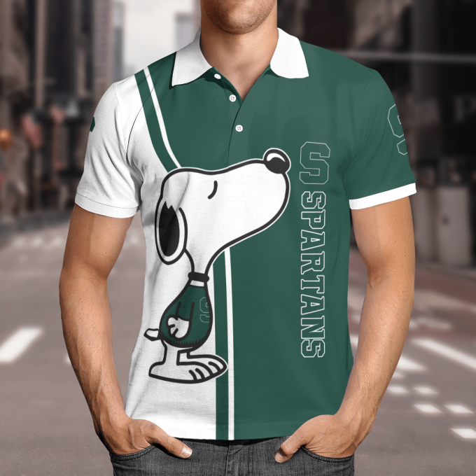 Michigan State Spartans Snoopy Polo Shirt Limited Edition
