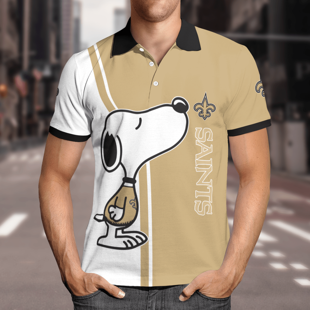 New Orleans Saints Snoopy Polo Shirt Limited Edition New Orleans Saints Snoopy Polo Shirt Limited Edition