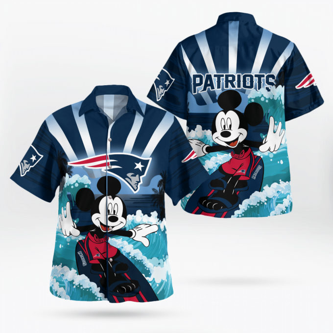 Limited Edition New England Patriots and Mickey Mouse Hawaii Shirt: Show Your Team Spirit with this Exclusive Collaboration!