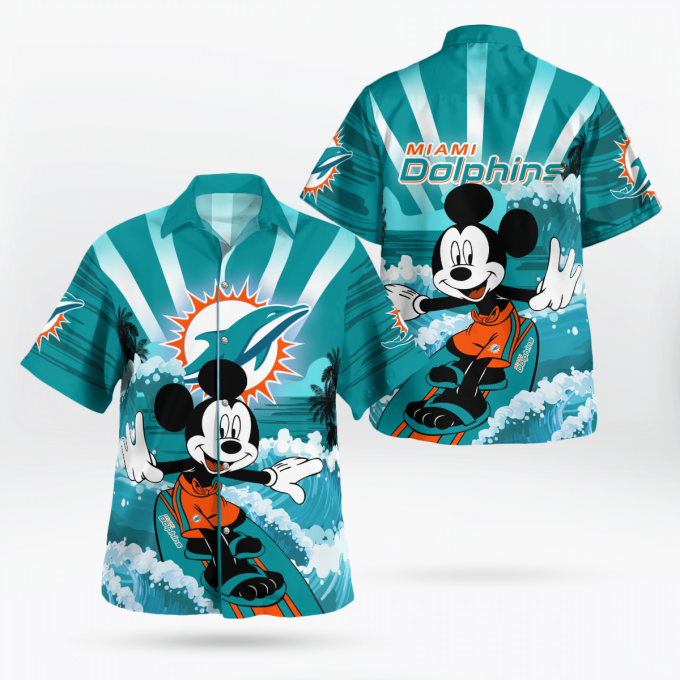 Exclusive Miami Dolphins and Mickey Mouse Hawaii Shirt – Limited Edition Collectible