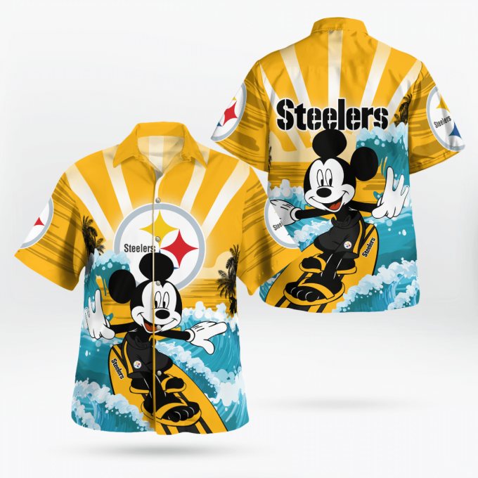 Limited Edition Pittsburgh Steelers and Mickey Mouse Hawaii Shirt – Exclusive Design for NFL Fans!