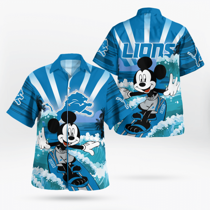 Limited Edition Detroit Lions and Mickey Mouse Hawaii Shirt: Exclusive Collaboration for NFL and Disney Fans