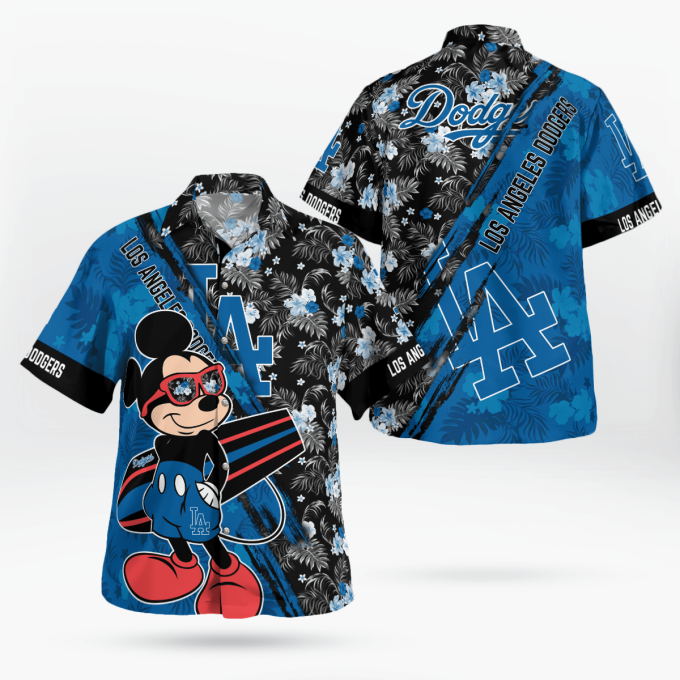 Los Angeles Dodgers Mickey Mouse Floral Shirt – Short Sleeve Hawaii Style Limited Edition MLB Merchandise Los Angeles Dodgers Mickey Mouse Floral Shirt – Short Sleeve Hawaii Style Limited Edition MLB Merchandise