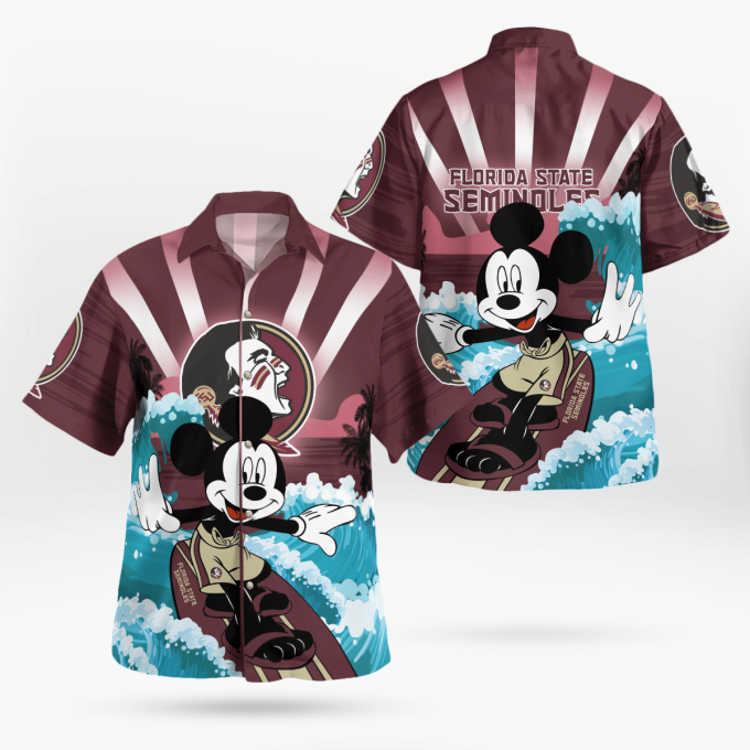 Florida State Seminoles and Mickey Mouse Hawaiian Shirt – Show Your Team Spirit in Style!