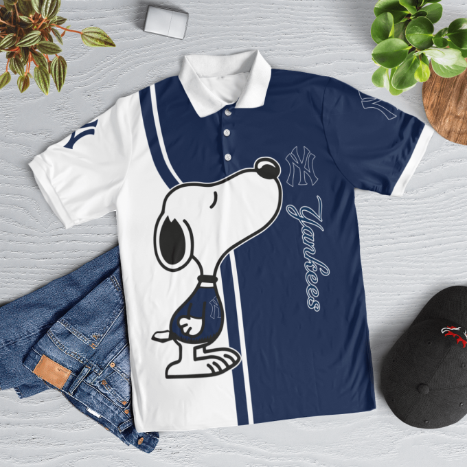 New York Yankees Snoopy Polo Shirt Limited Edition