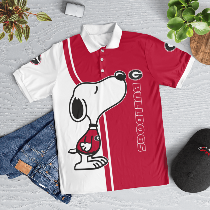 Georgia Bulldogs Snoopy Polo Shirt Limited Edition