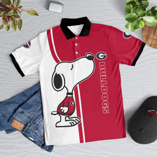 Georgia Bulldogs Snoopy Polo Shirt Limited Edition