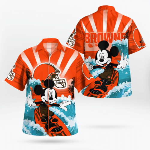 Limited Edition Cleveland Browns and Mickey Mouse Hawaii Shirt – Exclusive NFL and Disney Collaboration
