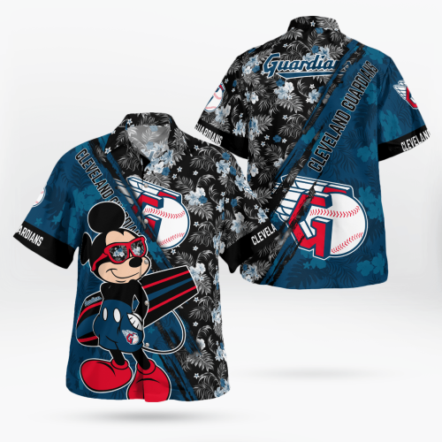 Cleveland Guardians Mickey Mouse Floral Shirt – Stylish Short Sleeve Hawaii Shirt for a Fun Tropical Look!
