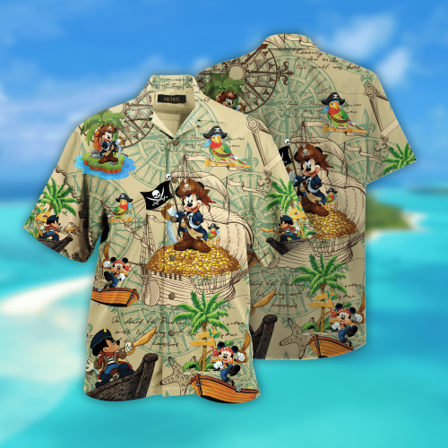 Ahoy Mateys! Discover the Vibrant Pirate Mickey Mouse Hawaiian Shirt – Perfect for Adventure-Loving Disney Fans!