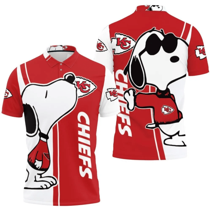 Mens & Womens Kansas City Chiefs Snoopy Lover 3D Printed Polo Shirt Mens & Womens Kansas City Chiefs Snoopy Lover 3D Printed Polo Shirt