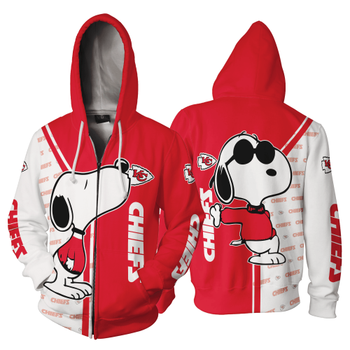 Shop the NFL Kansas City Chiefs Snoopy Pullover & Zip Up Hoodie – Show Your Team Spirit!