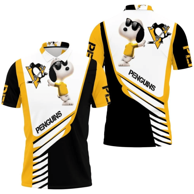 Mens & Womens Pittsburgh Penguins Snoopy For Fans 3D All Over Print Polo Shirt Mens & Womens Pittsburgh Penguins Snoopy For Fans 3D All Over Print Polo Shirt