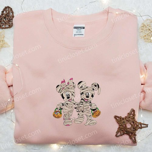 Halloween Mickey Minnie Mummy Embroidered Shirt: Best Disney Gifts for Family