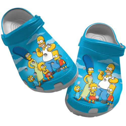 The Simpsons Blue Clogs Shoes For Kids And Adults