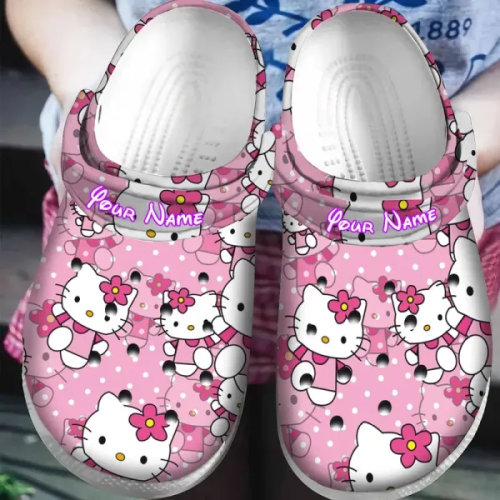 Customized Hello Kitty Cute Pink Clogs For Kids And Adults