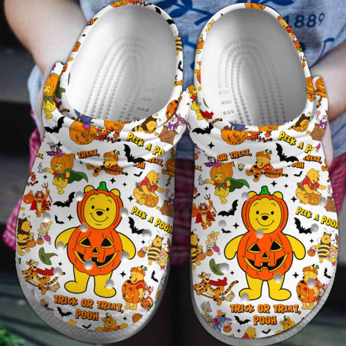 Funny Clogs Winnie The Pooh Pumpkin Halloween Clogs For Kids And Adults