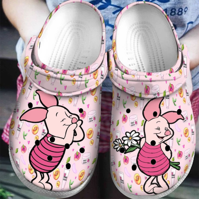 Cute Piglet Winnie The Pooh Pink Clogs For Kids And Adults