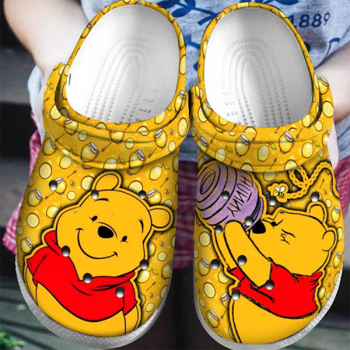 Lovely Winnie The Pooh Cartoon Yellow Clogs For Kids & Adults