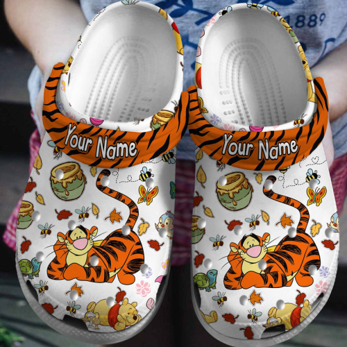 Customized Clogs Winnie The Pooh Cute Tigger Slippers For Kids & Adults