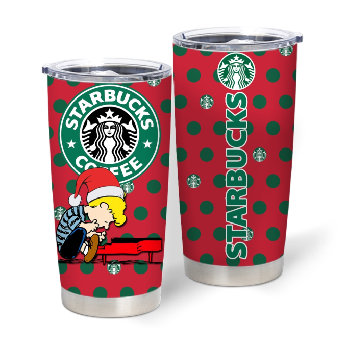 Colorful Design Peanuts Snoopy Starbucks Coffee Red Stainless Steel Tumbler, 20oz Colorful Design Peanuts Snoopy Starbucks Coffee Red Stainless Steel Tumbler, 20oz