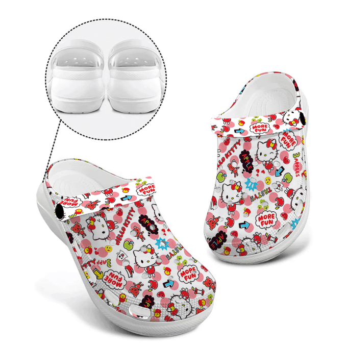 Special Hello Kitty White High-sole Clogs Special Hello Kitty White High-sole Clogs
