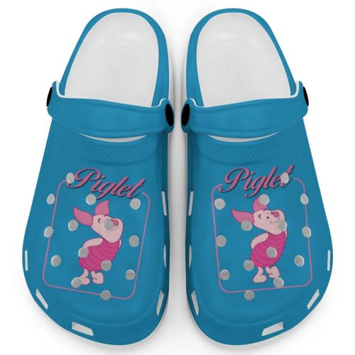 Graceful Piglet Winnie The Pooh Blue Clogs For Kids And Adults Fast Shipping