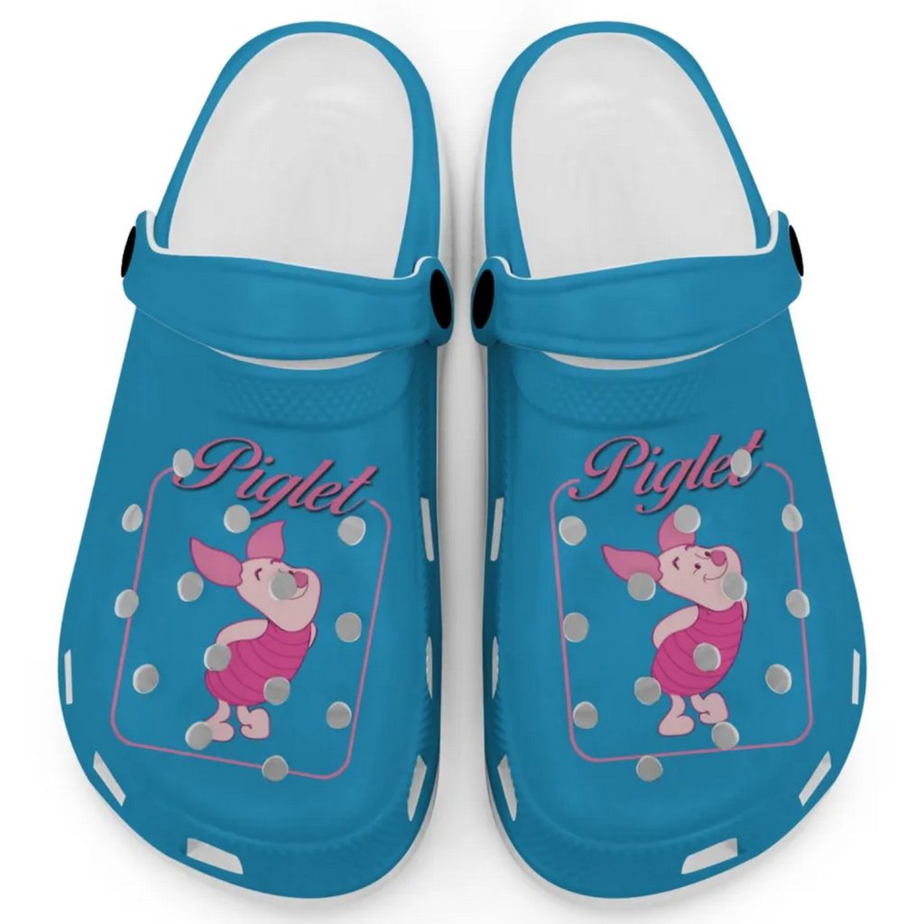 Graceful Piglet Winnie The Pooh Blue Clogs For Kids And Adults Fast Shipping Graceful Piglet Winnie The Pooh Blue Clogs For Kids And Adults Fast Shipping