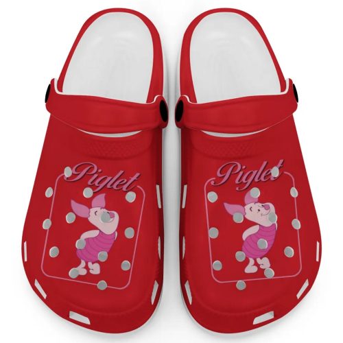 Graceful Piglet Winnie The Pooh Red Clogs For Kids And Adults