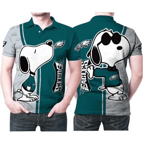 Mens & Womens Snoopy Kiss Philadelphia Eagles Logo 3D Printed Gift For Philadelphia Eagles Fan Polo Shirt