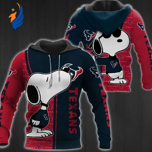 Get Game-Ready with 2311 Houston Texans Snoopy 3D Hoodie Zipper – Perfect for Fans!