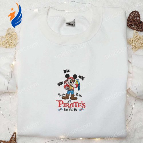Pirate s Life Mickey Embroidered Shirt - Disney Characters Best Gift Ideas