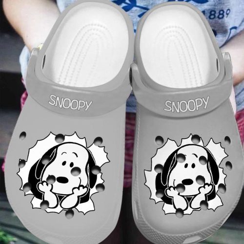 Adorable Clogs Snoopy  Grey Clogs For Kids And Adults Adorable Clogs Snoopy  Grey Clogs For Kids And Adults