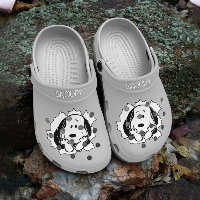 Adorable Clogs Snoopy  Grey Clogs For Kids And Adults