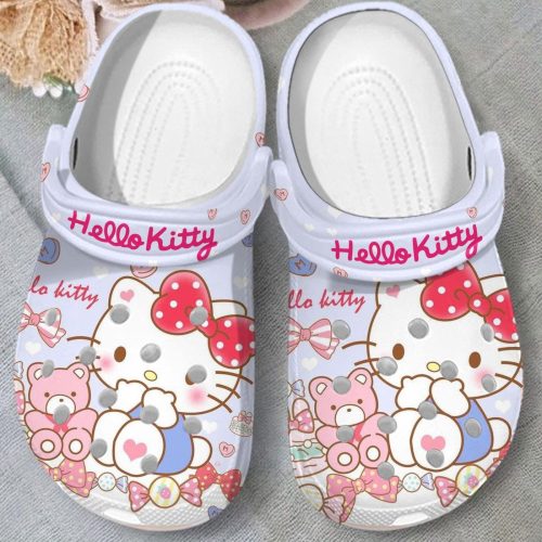 Adorable Hello Kitty Blue Clogs For Kids And Adults