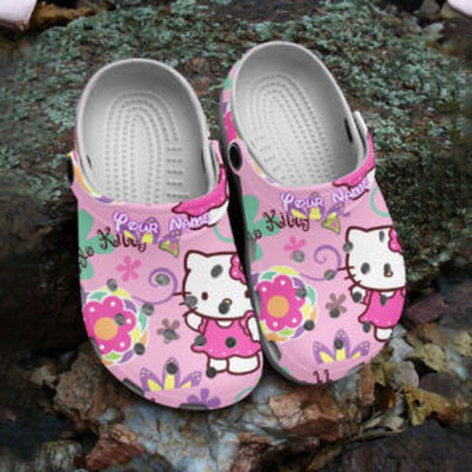 Adorable Hello Kitty Pink Personalized Clogs For Kids And Adults
