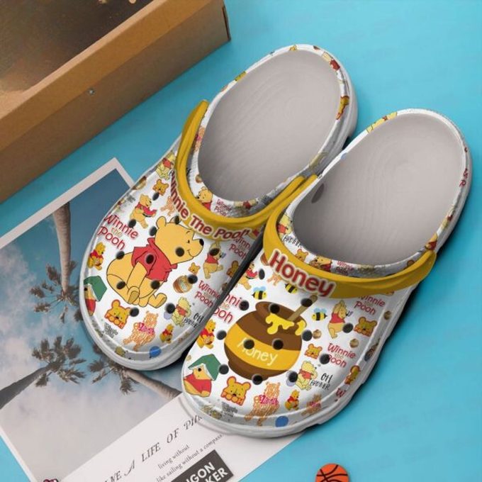 Adorable Winnie The Pooh Loves Honey Cartoon Clogs For Kids And Adults