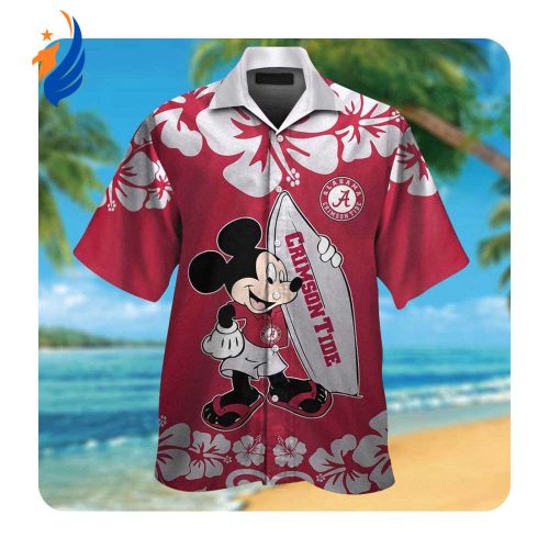 Stylish Alabama Crimson Tide and Mickey Mouse Hawaii Shirt – Summer Button Up for Men & Women
