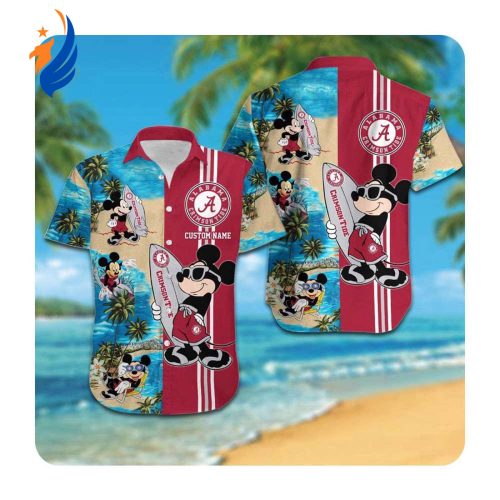 Custom Alabama Crimson Tide Mickey Hawaii Shirt for Men & Women – Summer Button Up